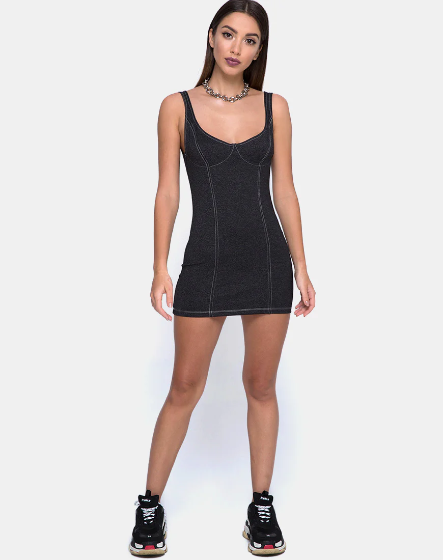 Spara Dress in Denim Black - Image 3