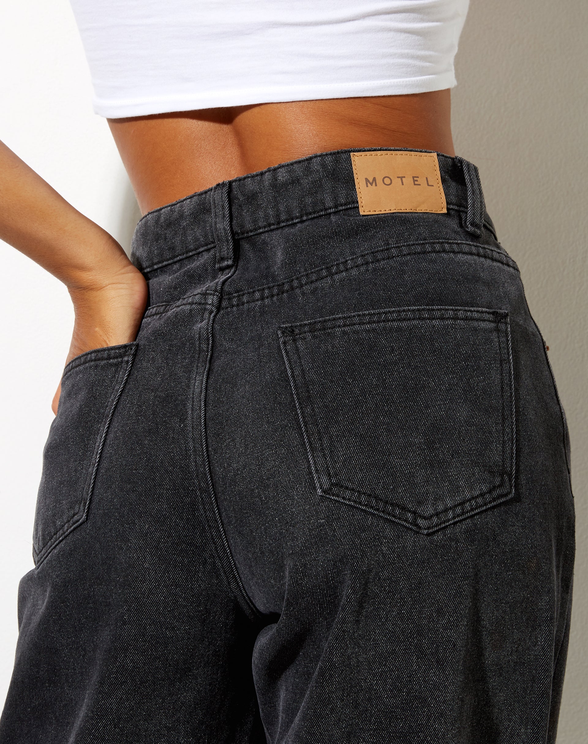 Split Parallel Jeans in Black Wash - Image 6