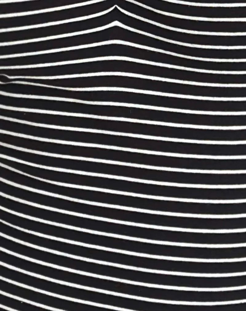 Subita Long Sleeve Top in Stripe Jersey Black and White - Image 5