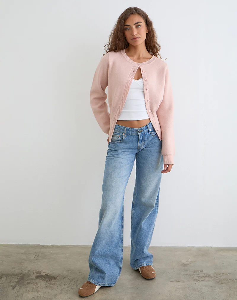 Subra Long Sleeve Cardigan in Pink - Image 4