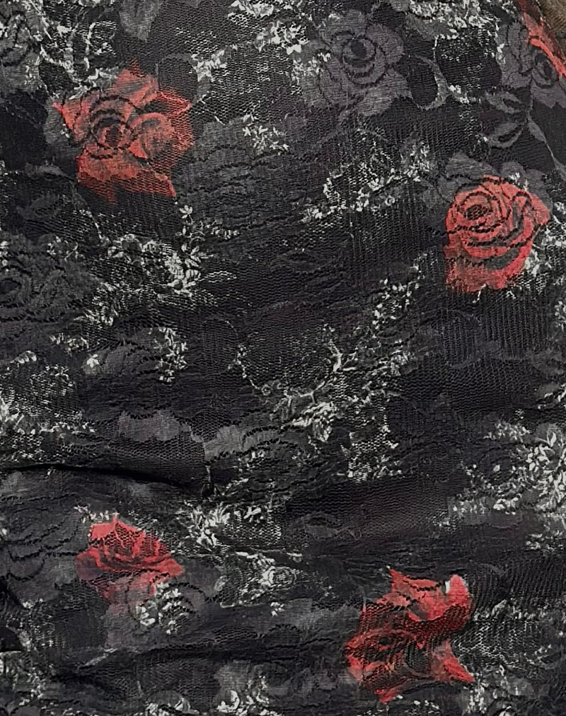 Sudra Mini Dress in Lace Midnight Bloom - Image 7