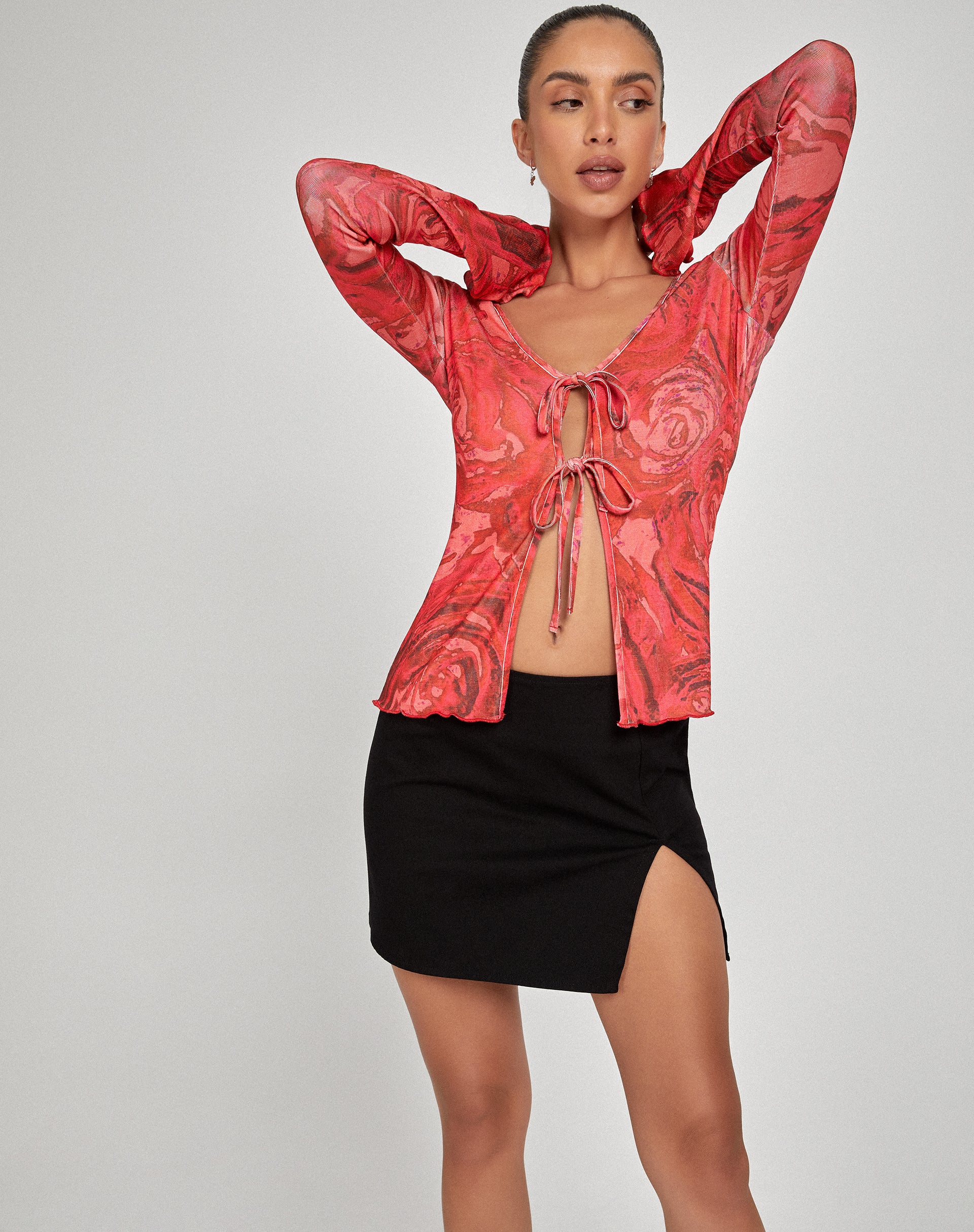 Sujata Cardi in Rose Petal Red - Image 4