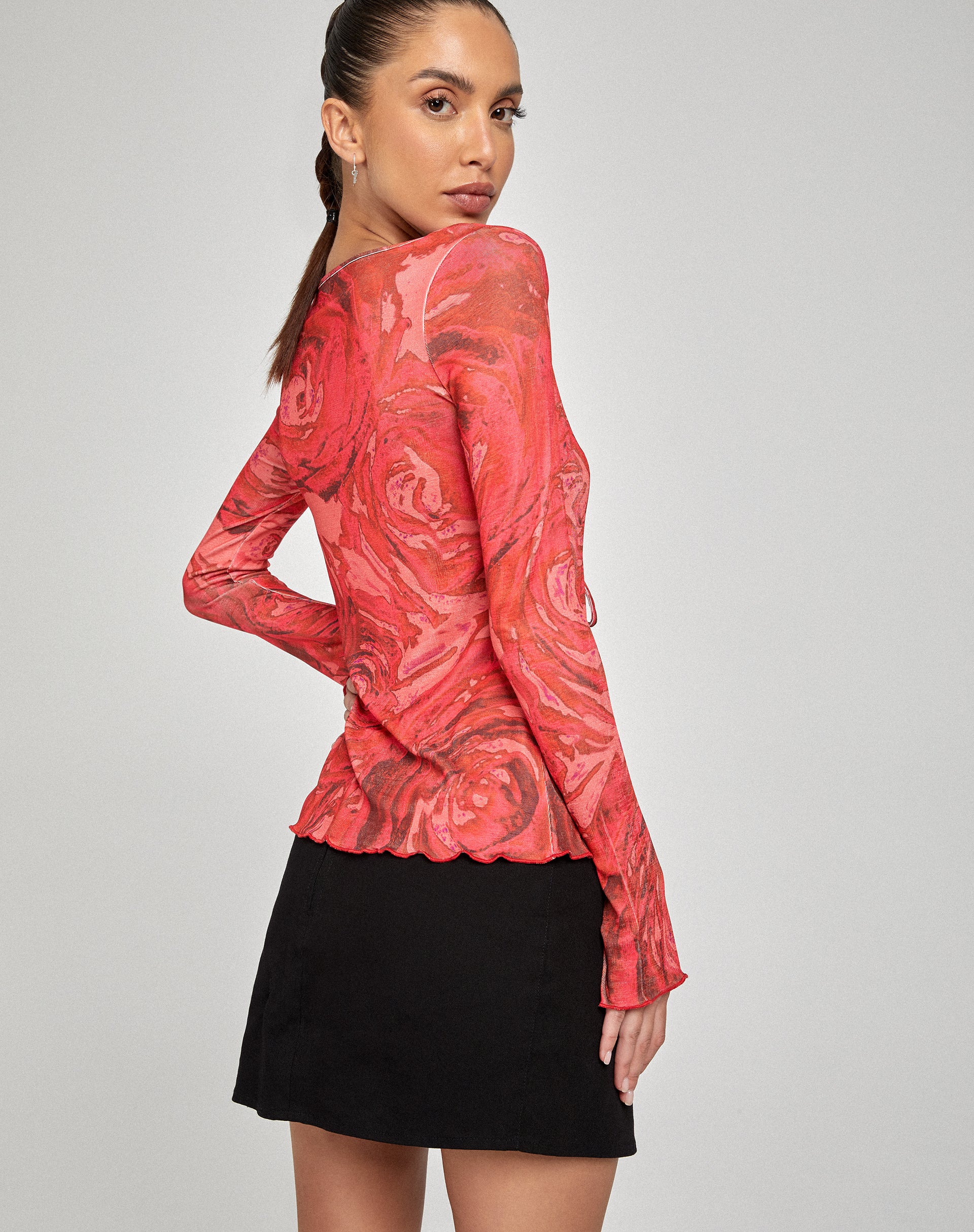 Sujata Cardi in Rose Petal Red - Image 5