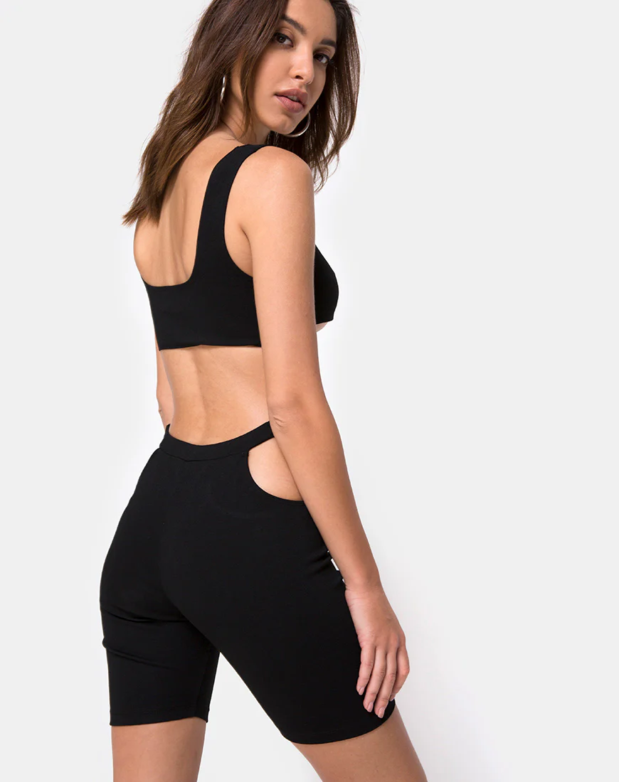 Sula Bike Short in Black with Silver Clips - Image 2