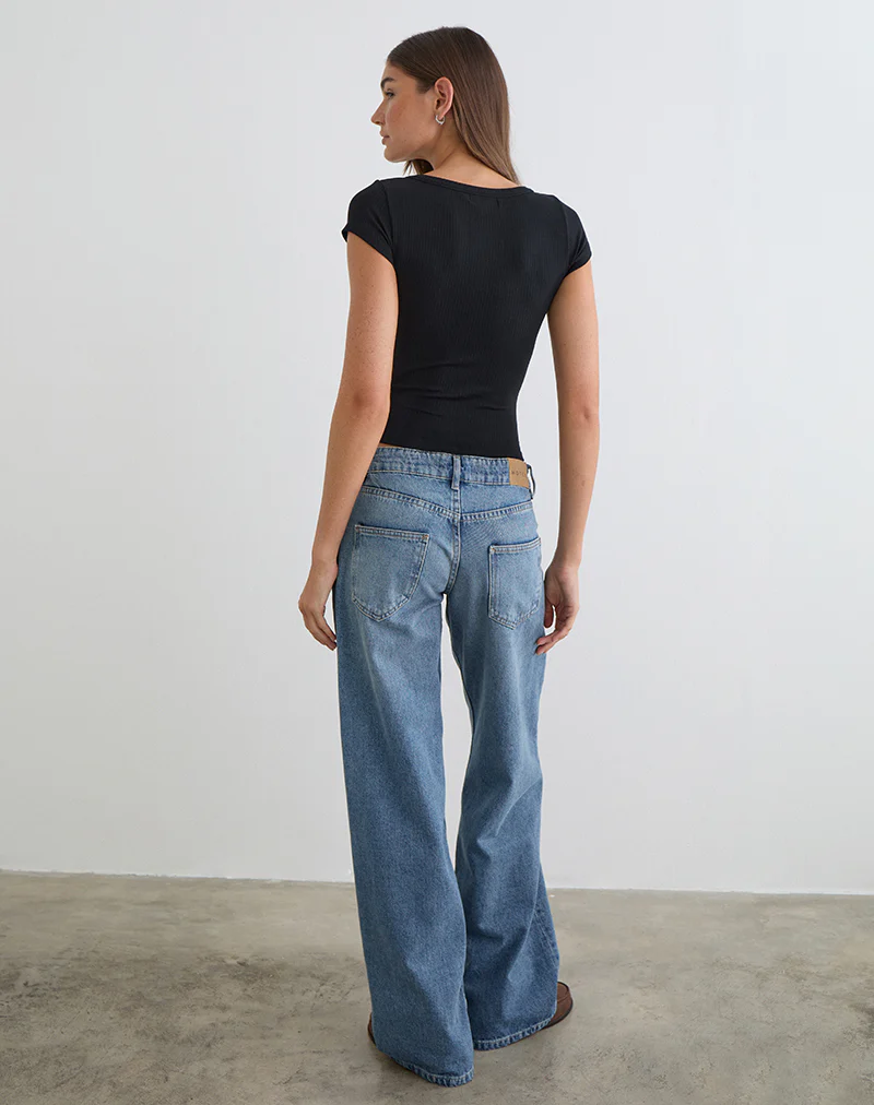 Sumala Tee in Thick Rib Black - Image 4