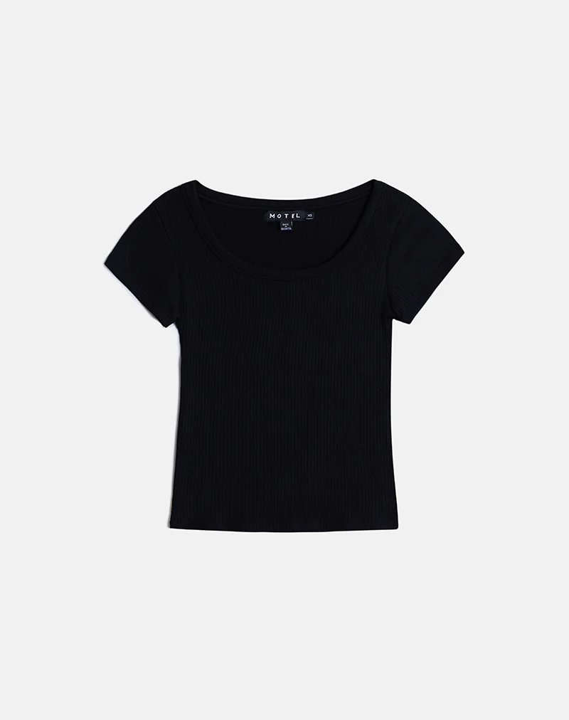 Sumala Tee in Thick Rib Black - Image 5