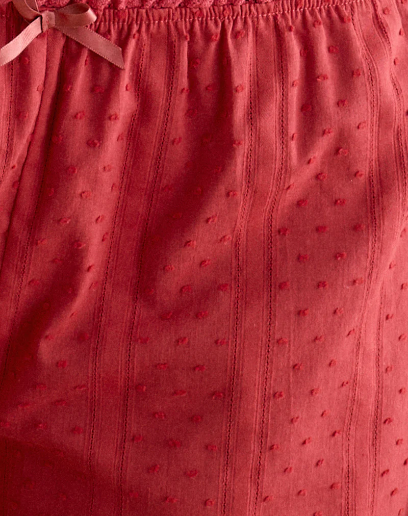Sumi Shorts in Cotton Dobby Red - Image 6