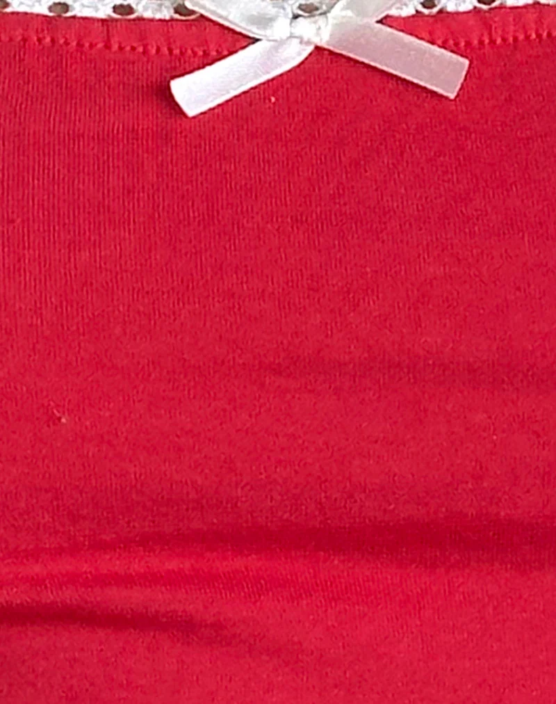 Suna Vest Top in Tango Red with Ivory Trim - Image 5