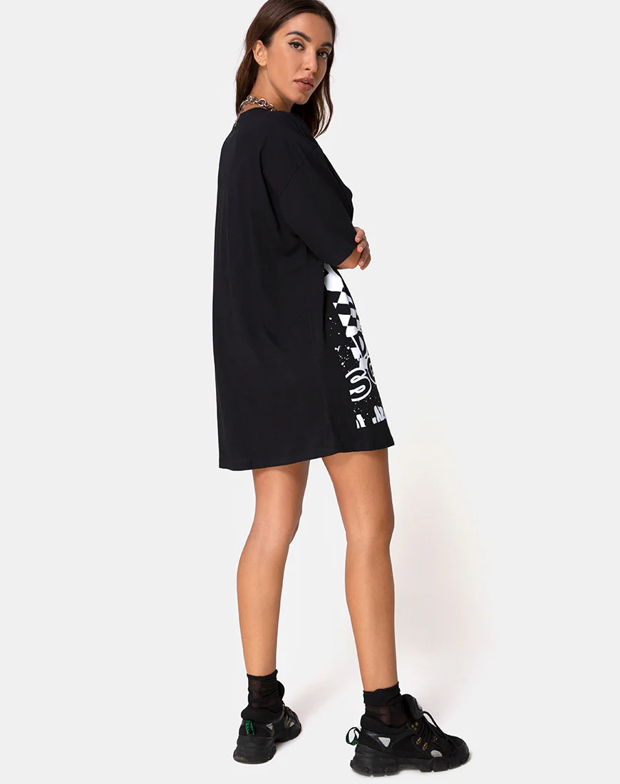 Sunny Kiss Tee in Black with White Dream Scape - Image 4