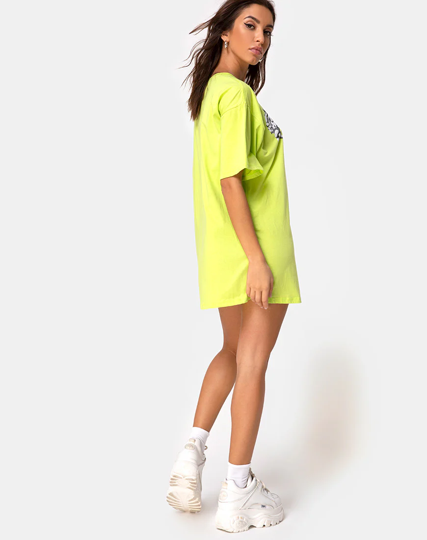 Sunny Kiss Tee in Lime with Cherub - Image 5