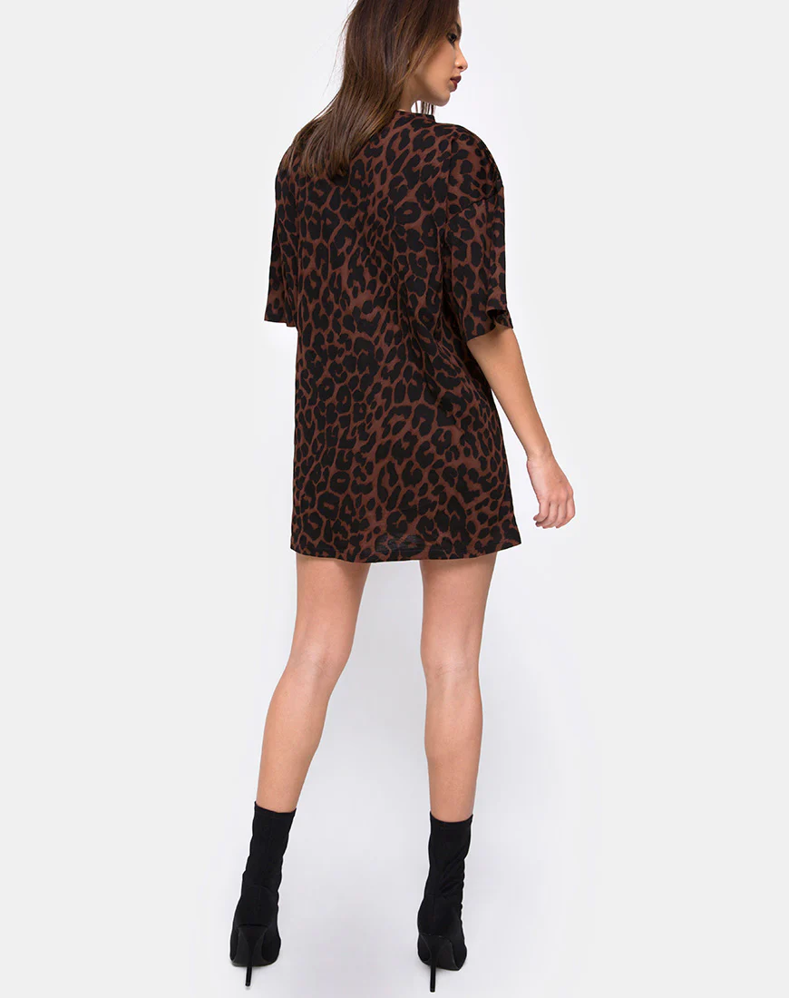 Sunny Kiss Oversize Tee in Oversize Jaguar Brown - Image 4