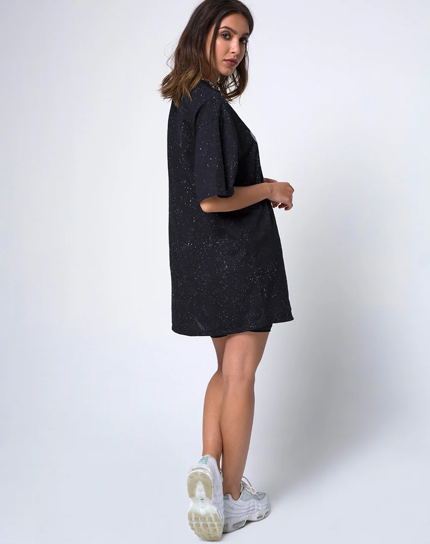Sunny Kiss Oversize Tee in Black Cosmic Conspiracy - Image 4