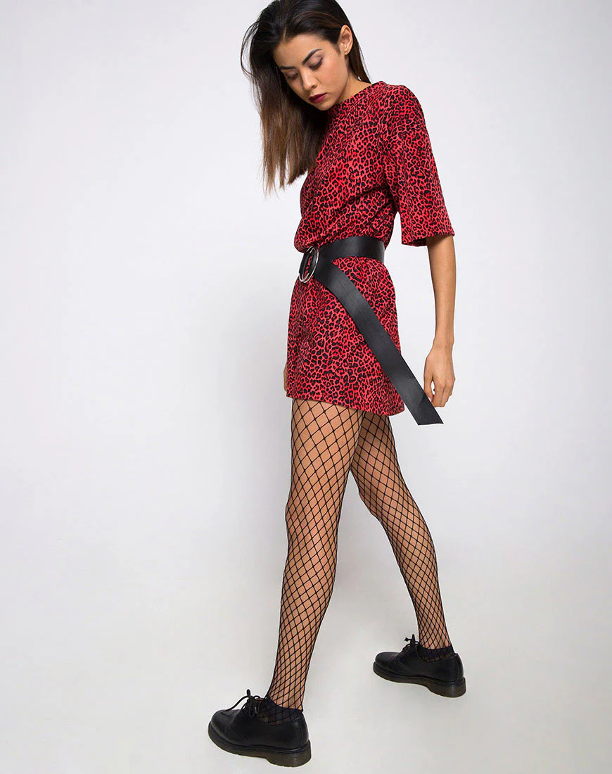 Sunny Kiss Oversize Tee in Coloured Animal Red - Image 5