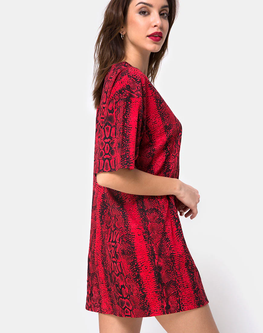 Sunny Kiss Tee in Snake Red - Image 2
