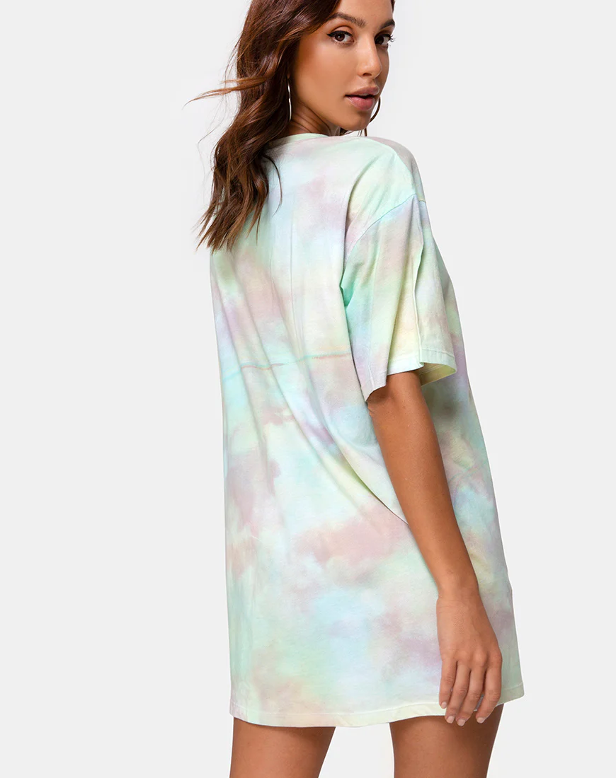 Sunny Kiss Tee Dress in Pastel Tie Dye - Image 2