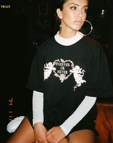 Sunny Kiss Tee in Black Forever or Never - Image 2