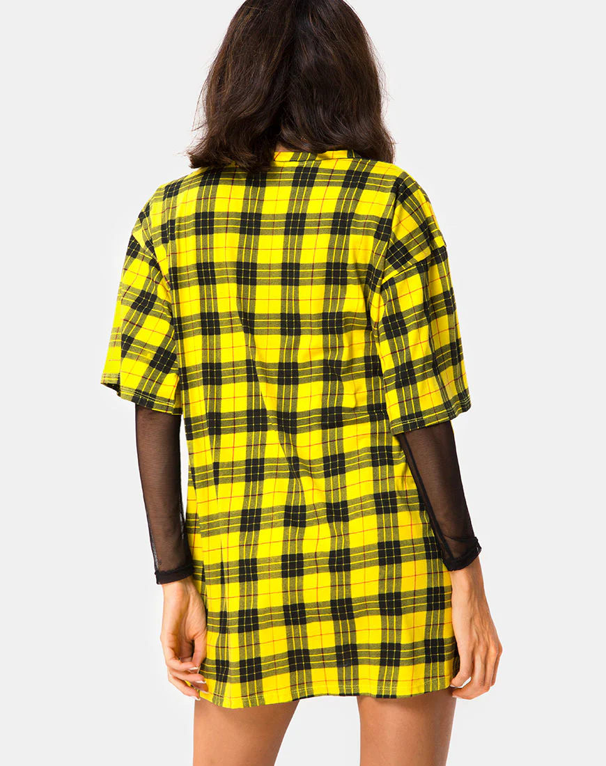 Sunny Kiss Dress in Winter Plaid Yellow - Image 2