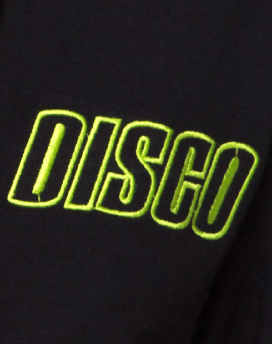 Super Cropped Black Tee in Disco Embro - Image 7
