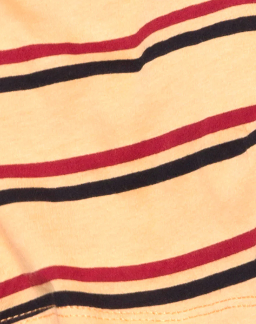 Super Cropped Tee in 70's Mustard Horizontal Stripe - Image 6