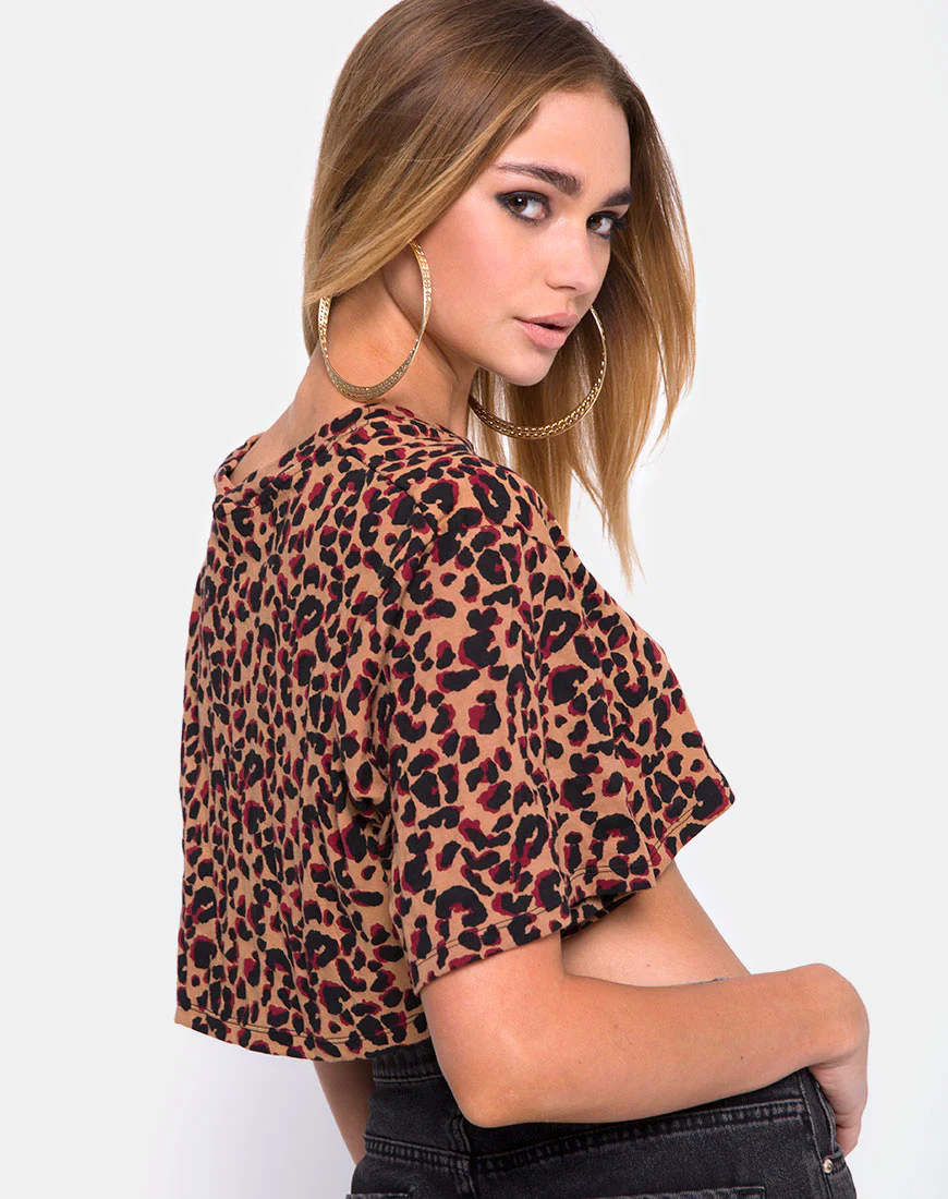 Super Cropped Tee in Jungle Leopard - Image 2