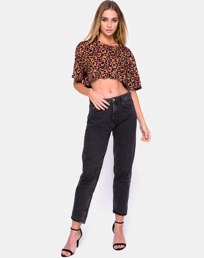 Super Cropped Tee in Jungle Leopard - Image 3