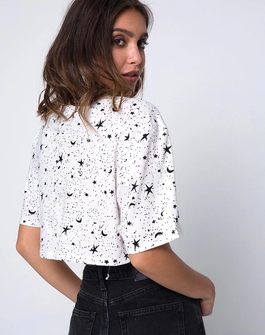 Super Cropped Tee in White Cosmo - Image 2
