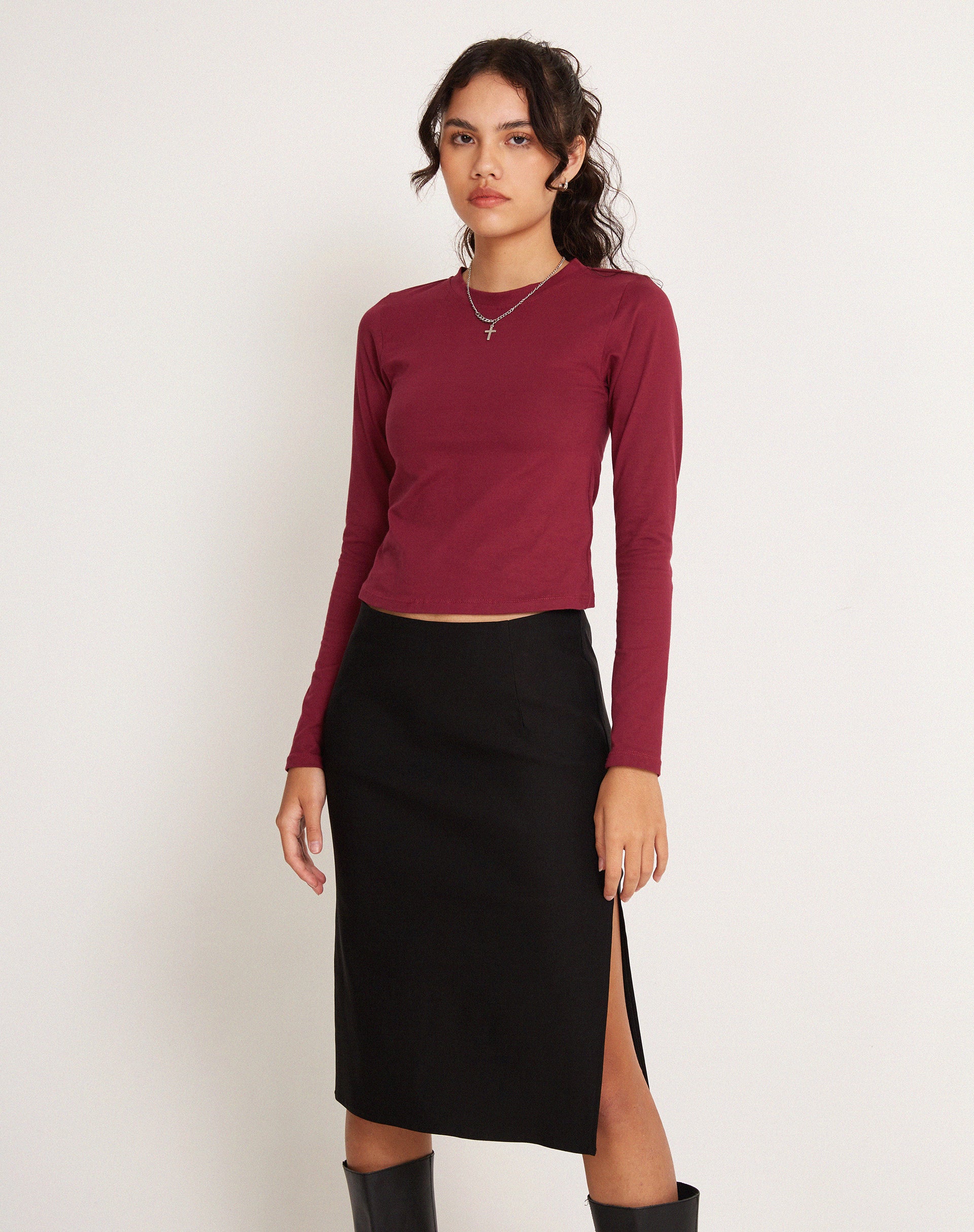 Suratmi Long Sleeve Top in Plum - Image 2