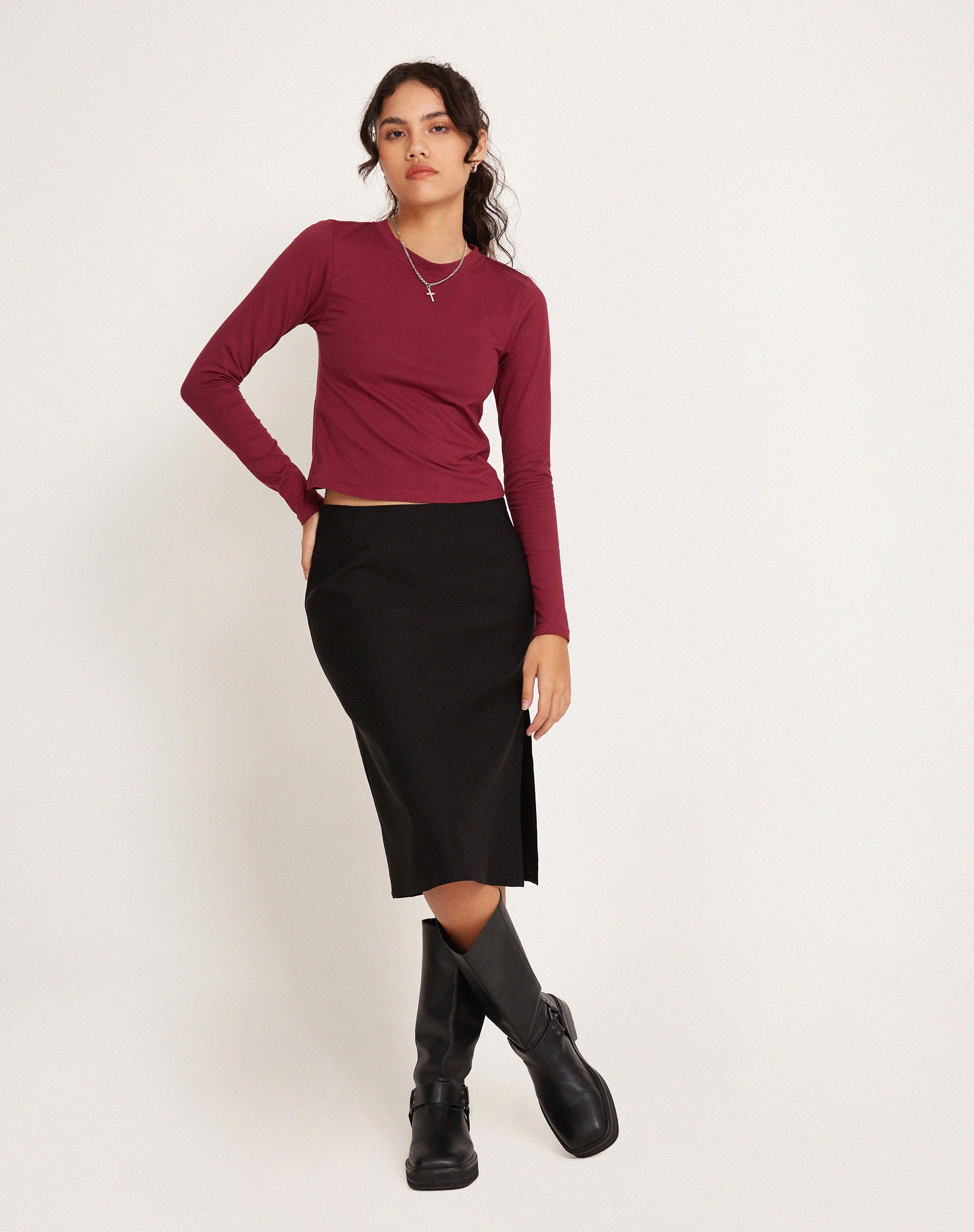Suratmi Long Sleeve Top in Plum - Image 5