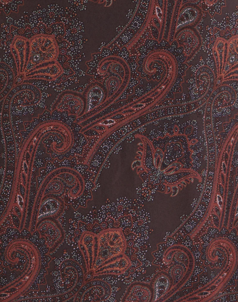 Suriela Midi Skirt in Chiffon Royal Paisley Burgundy - Image 5