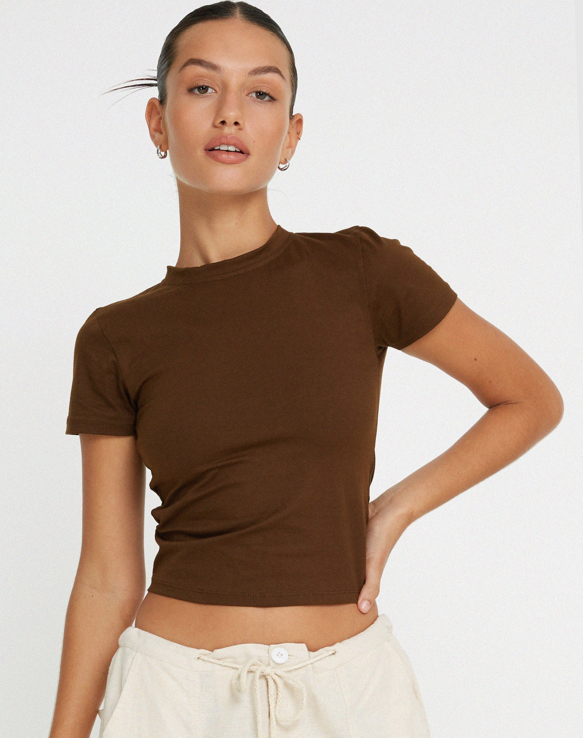 Surtie Crop Top in Cocoa - Image 2