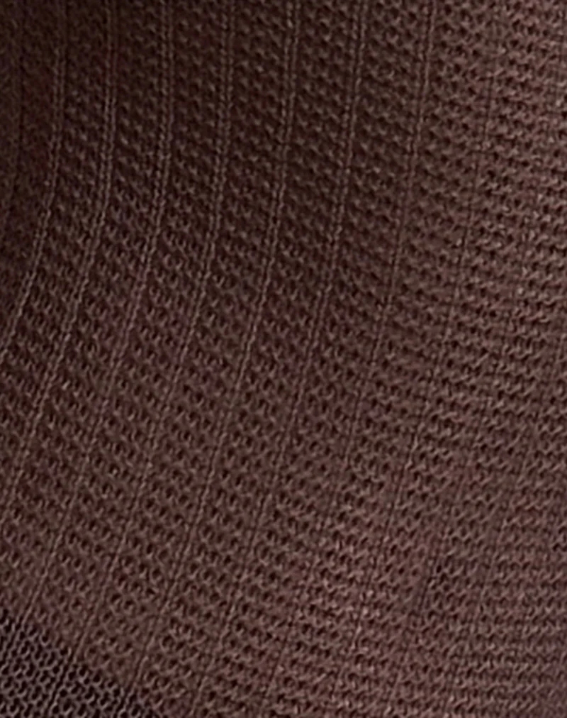 Susannah Dress in Wide Rib Knit Brown - Image 6