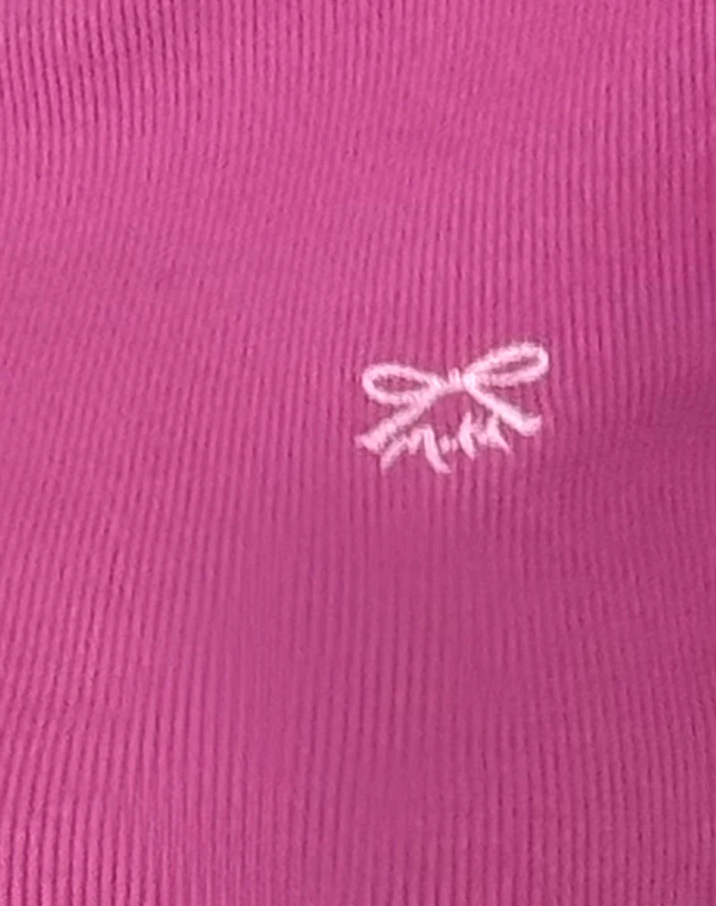 Suti Tee in Cashmere Pink with Light Pink Bow M Embroidery - Image 5