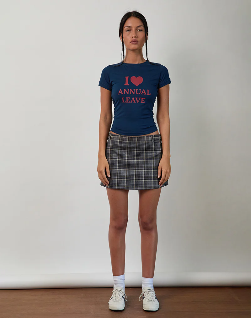 Sutin Tee in Navy with Red I Love Annual Leave Graphic - Image 5