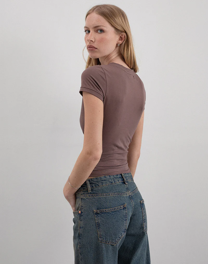 Sutin Tee in Nutmeg Floral Sequin - Image 3