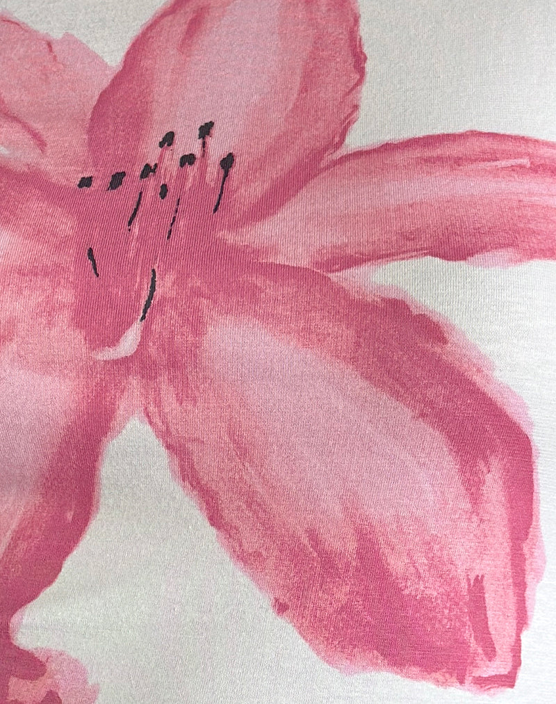 Sutin Tee in White with Painted Flower Pink - Image 8
