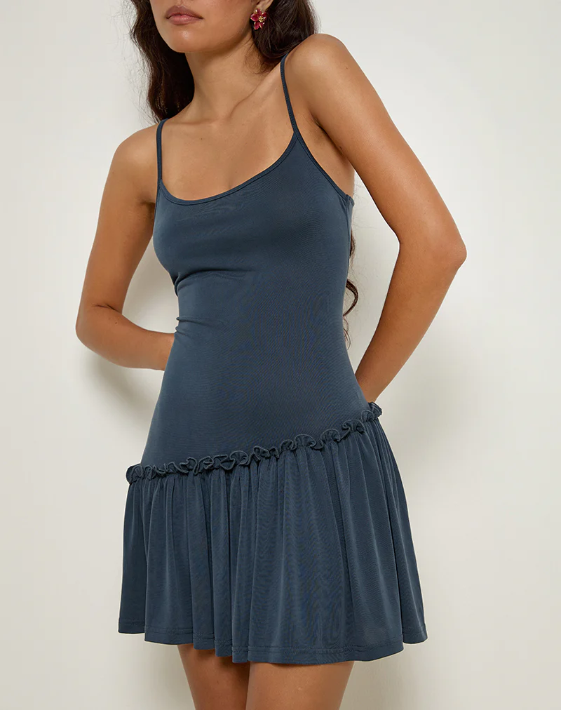 Suvi Cami Mini Dress in Ocean Storm - Image 3
