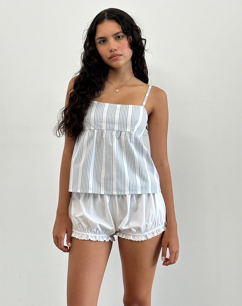 Svana Cami Top in Vertical Grey Stripe - Image 5