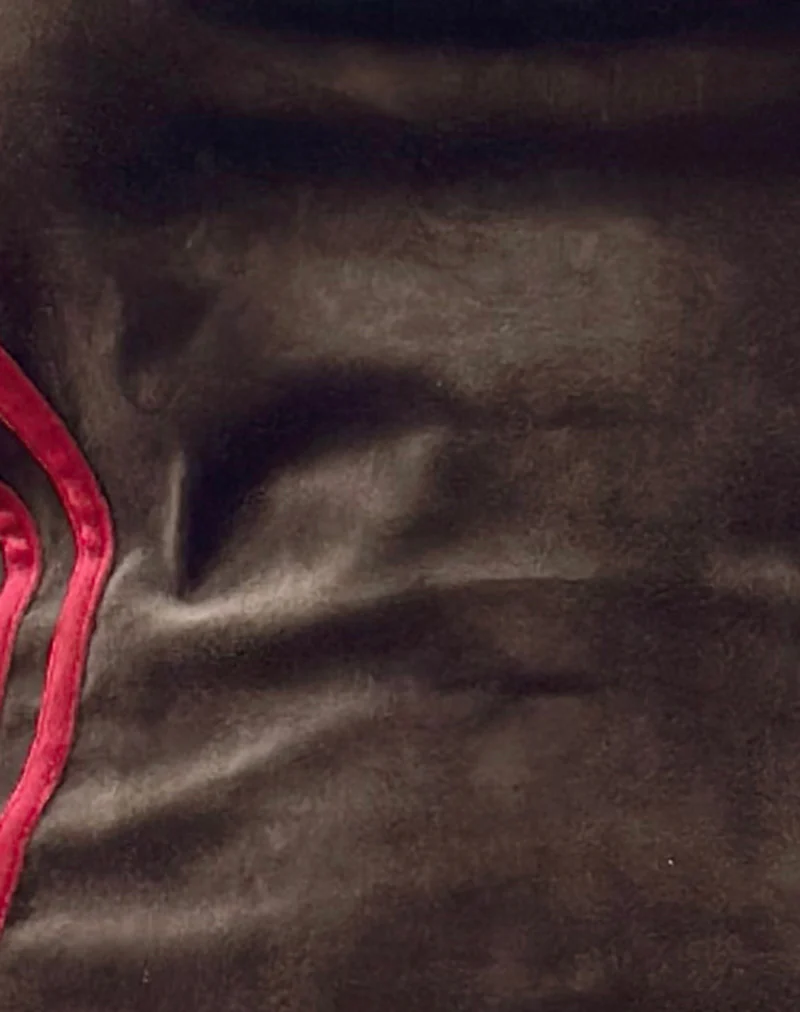 Syara Boob Tube in Brown Velour with Red Side Stripe - Image 6
