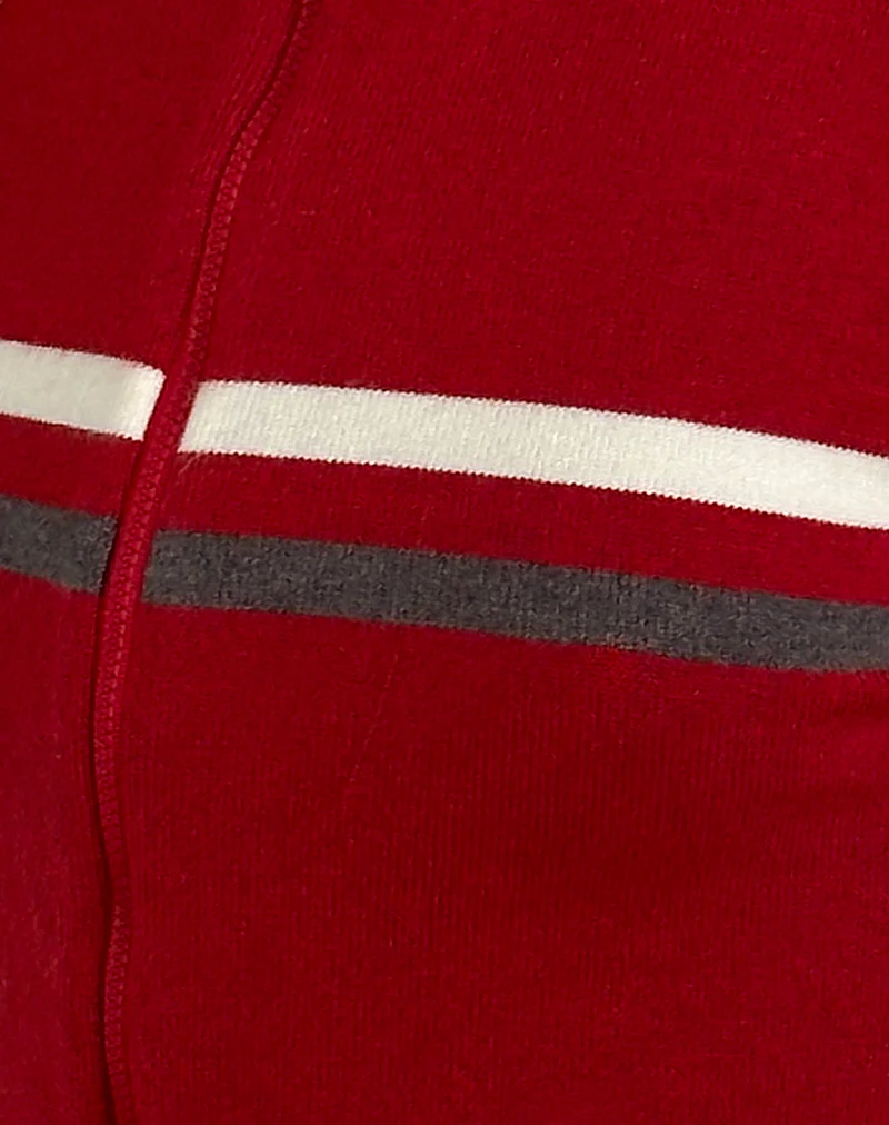Tabeya Sleeveless Knit Jacket in Red - Image 6