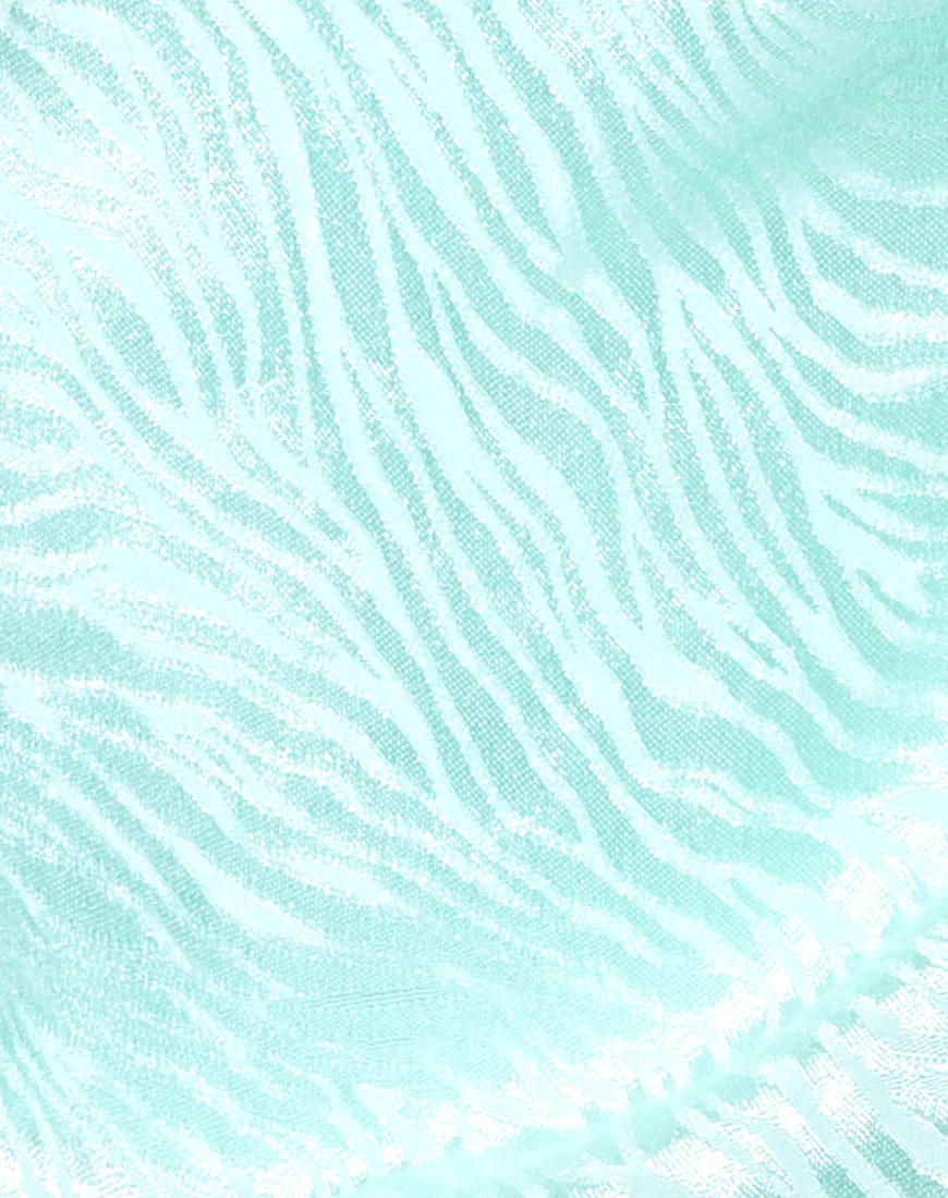 Taelsa Shirt in Satin Zebra Aquamarine - Image 6