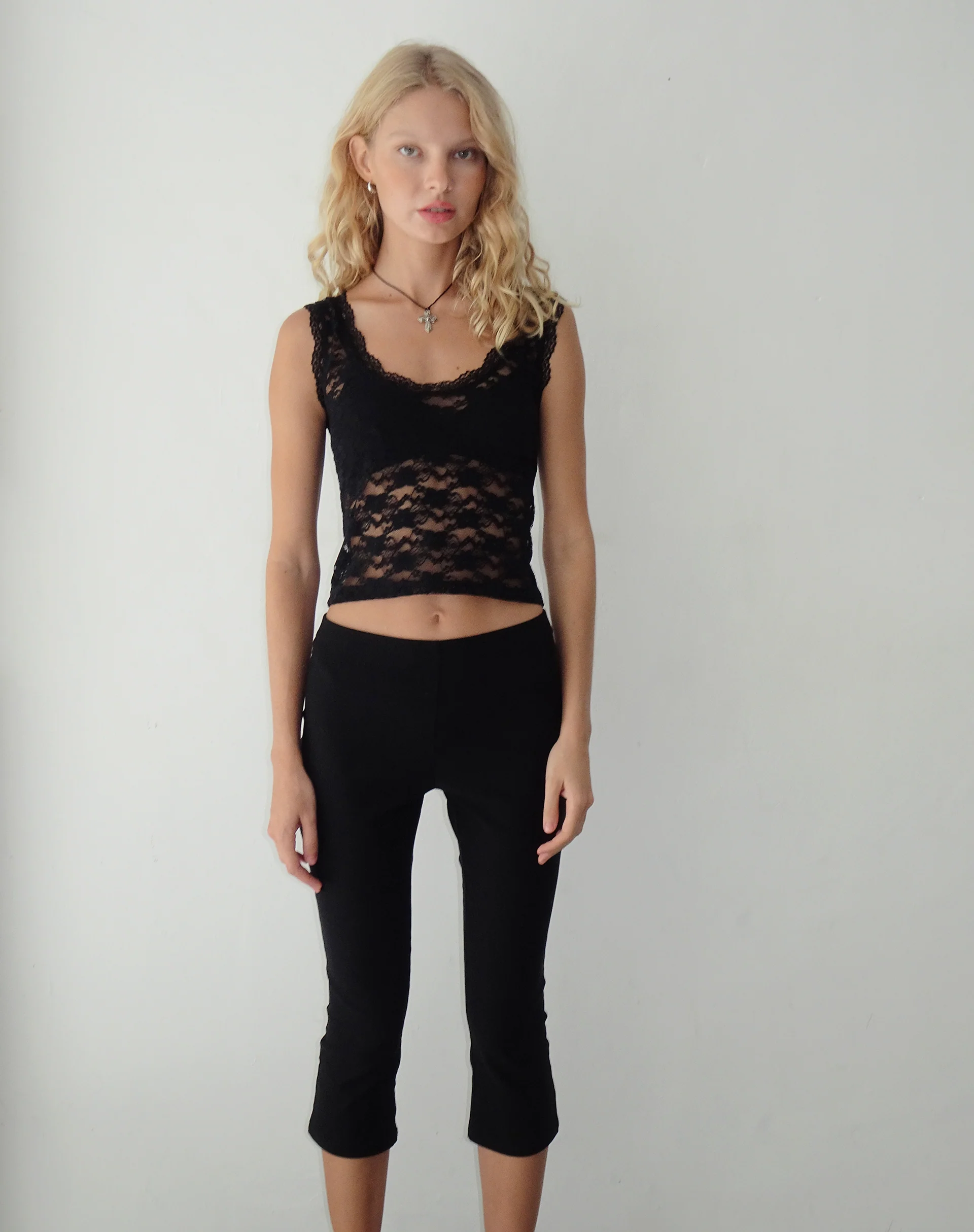 Tahoa Lace Vest in Black - Image 4