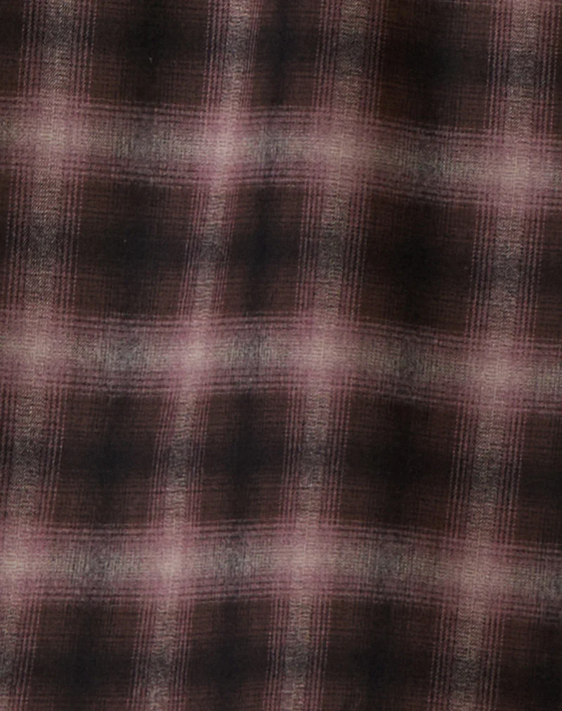 Taka Midi Skirt in Pink and Brown Check - Image 6
