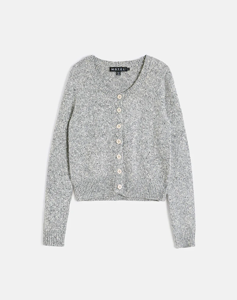 Talira Cardigan in Knit Dark Grey Marl - Image 4