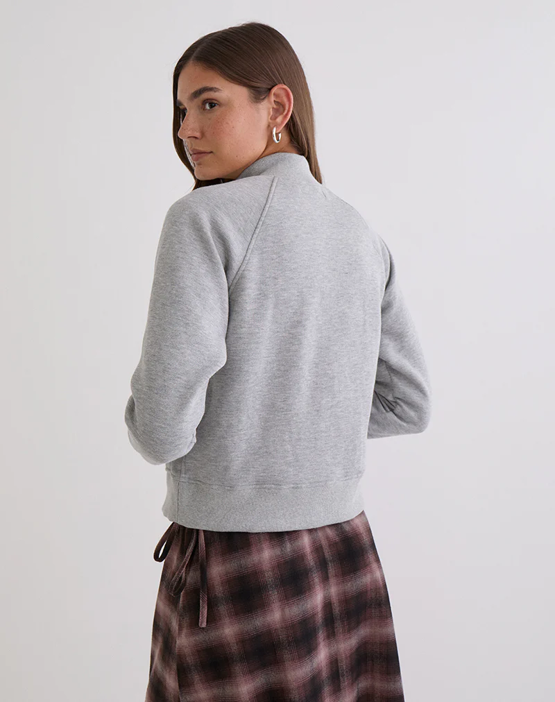 Tamayo Zip Turtleneck Jumper in Grey Marl - Image 6