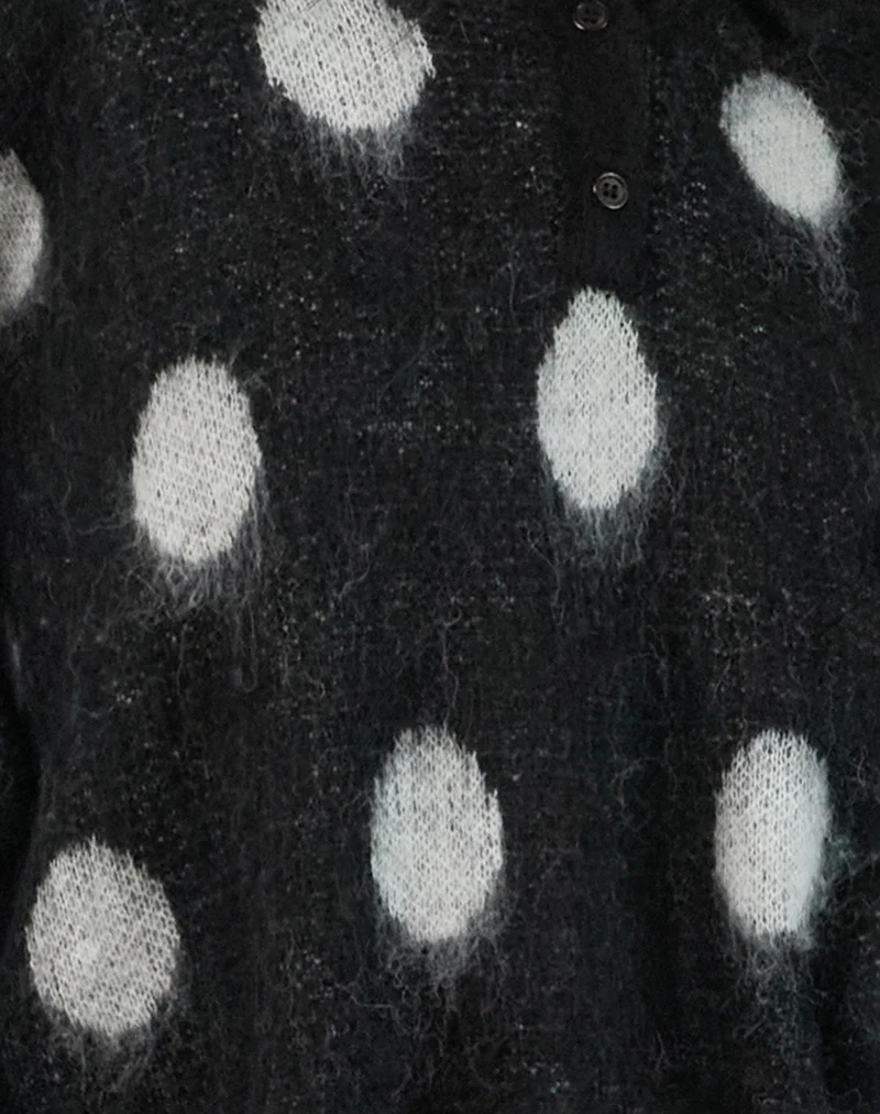 Tamika Oversized Jumper in Polka Black - Image 7