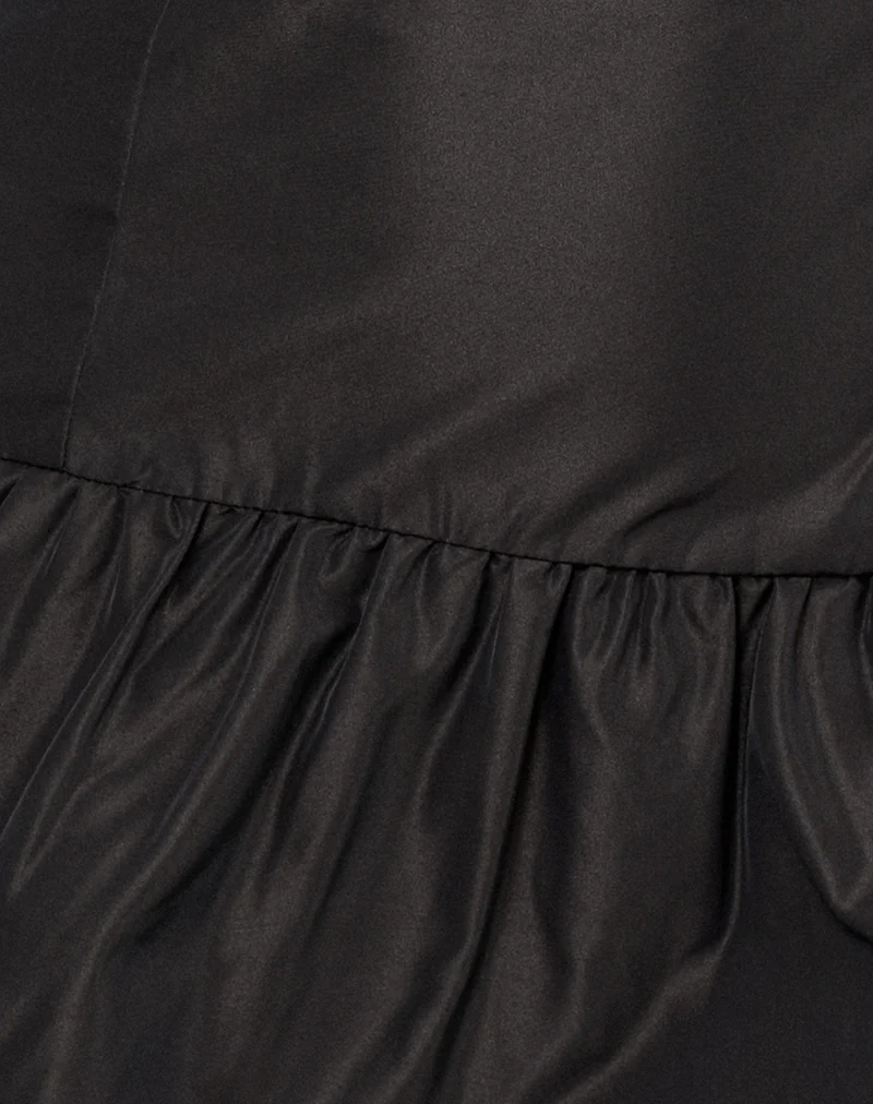 Tanaka Mini Dress in Taffeta Black - Image 5