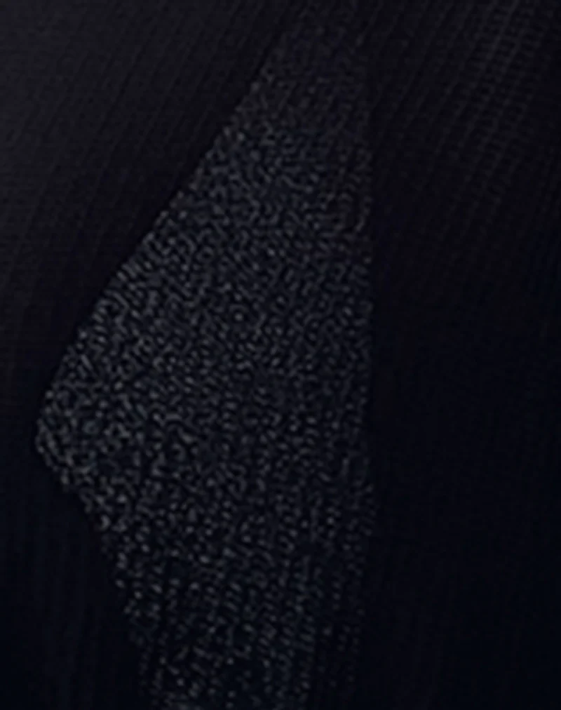 Tanisha Midi Skirt in Rib Knit Black - Image 5