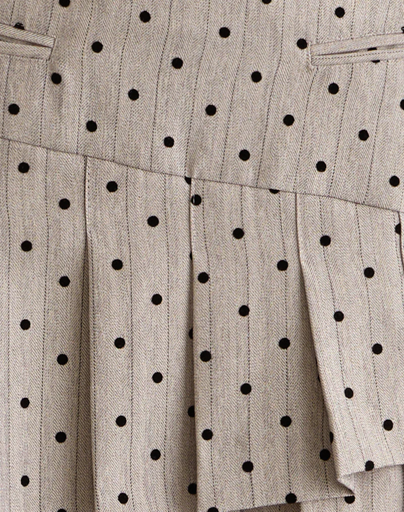 Tarja Mini Skirt in Beige with Polka Pinstripe - Image 6