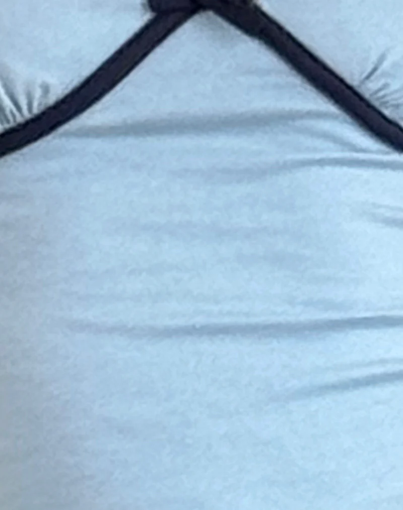 Tasina Top in Nantucket Blue with Navy Binding - Image 5
