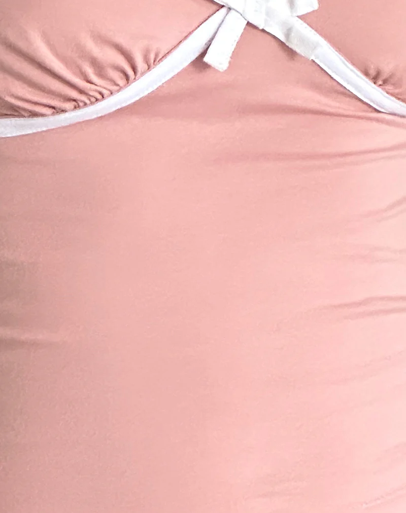Tasina Top in Pink Lady with White Binding - Image 6